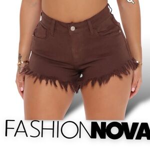 Fashion Nova Frayed Denim Shorts Only Good EnergyWomens Size 9 JUNIORS